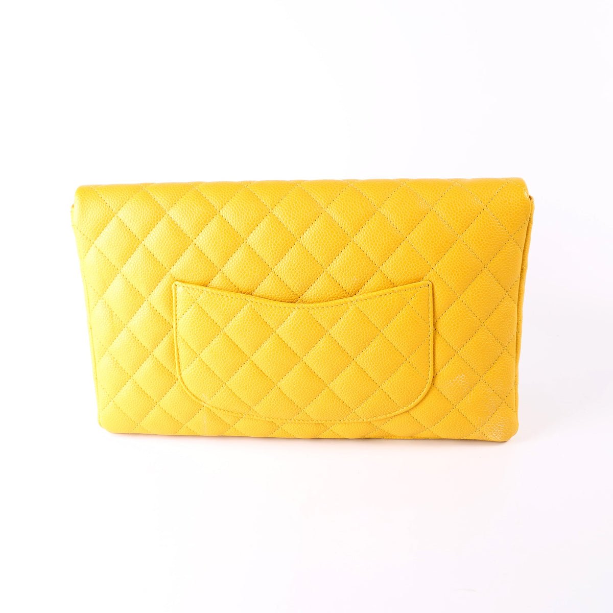 Classic Flap Clutch Caviar Yellow
