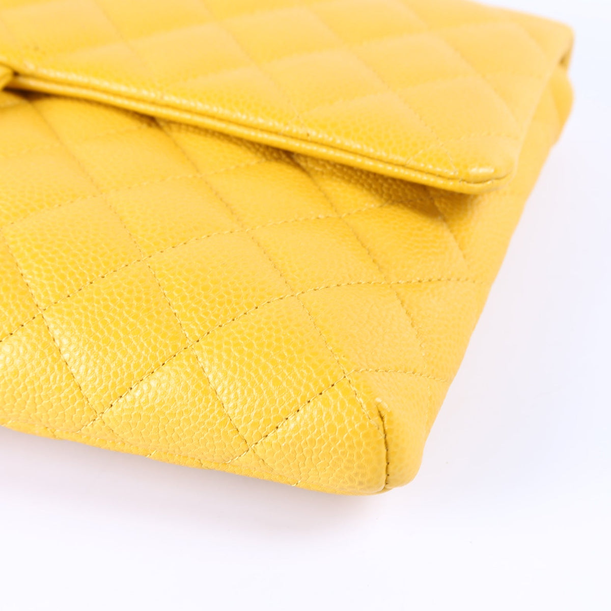 Classic Flap Clutch Caviar Yellow