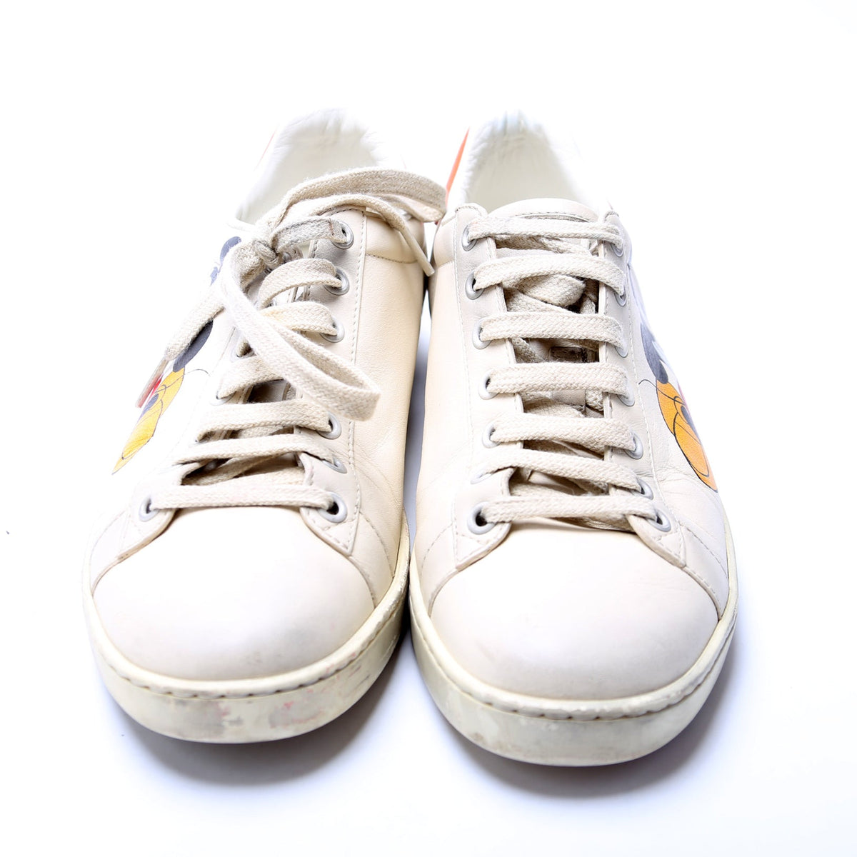 X Disney Distressed Ace Leather Mickey Mouse Sneakers Size .
