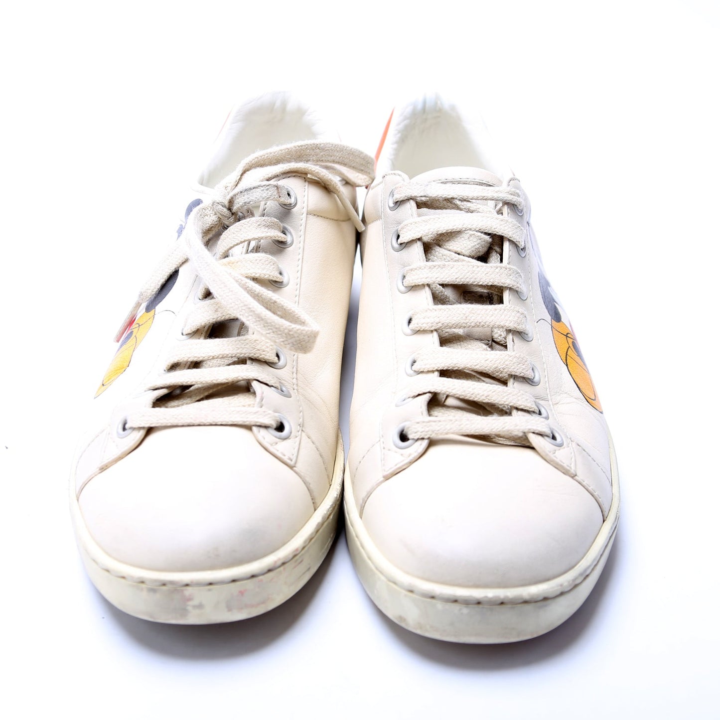 Gucci X Disney Distressed Ace Leather Mickey Mouse Sneakers Size .