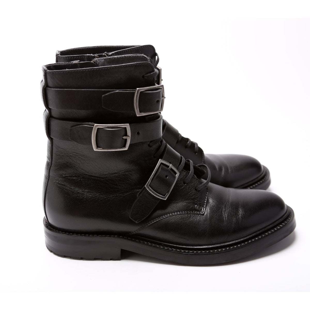 Army  Strap Leather Boots Size