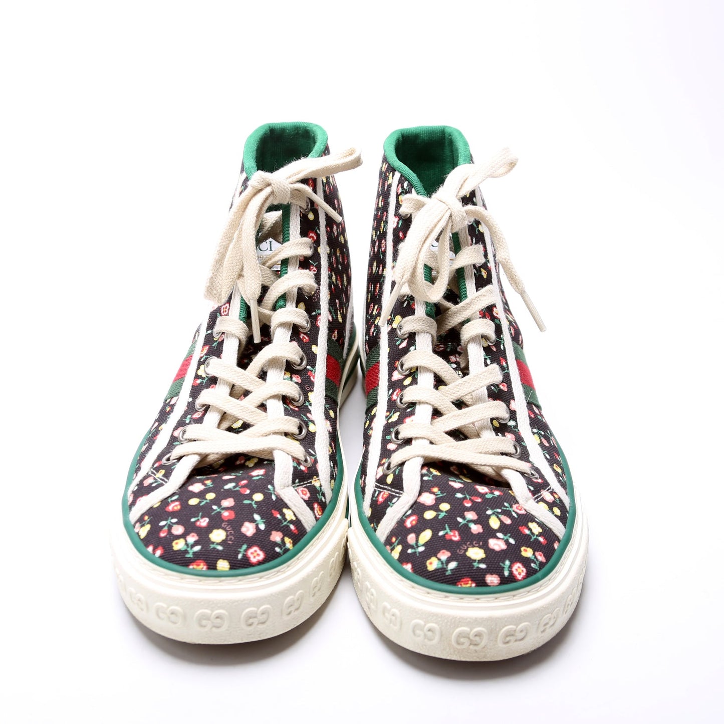 Gucci Tennis  High Top Floral Sneakers Size .