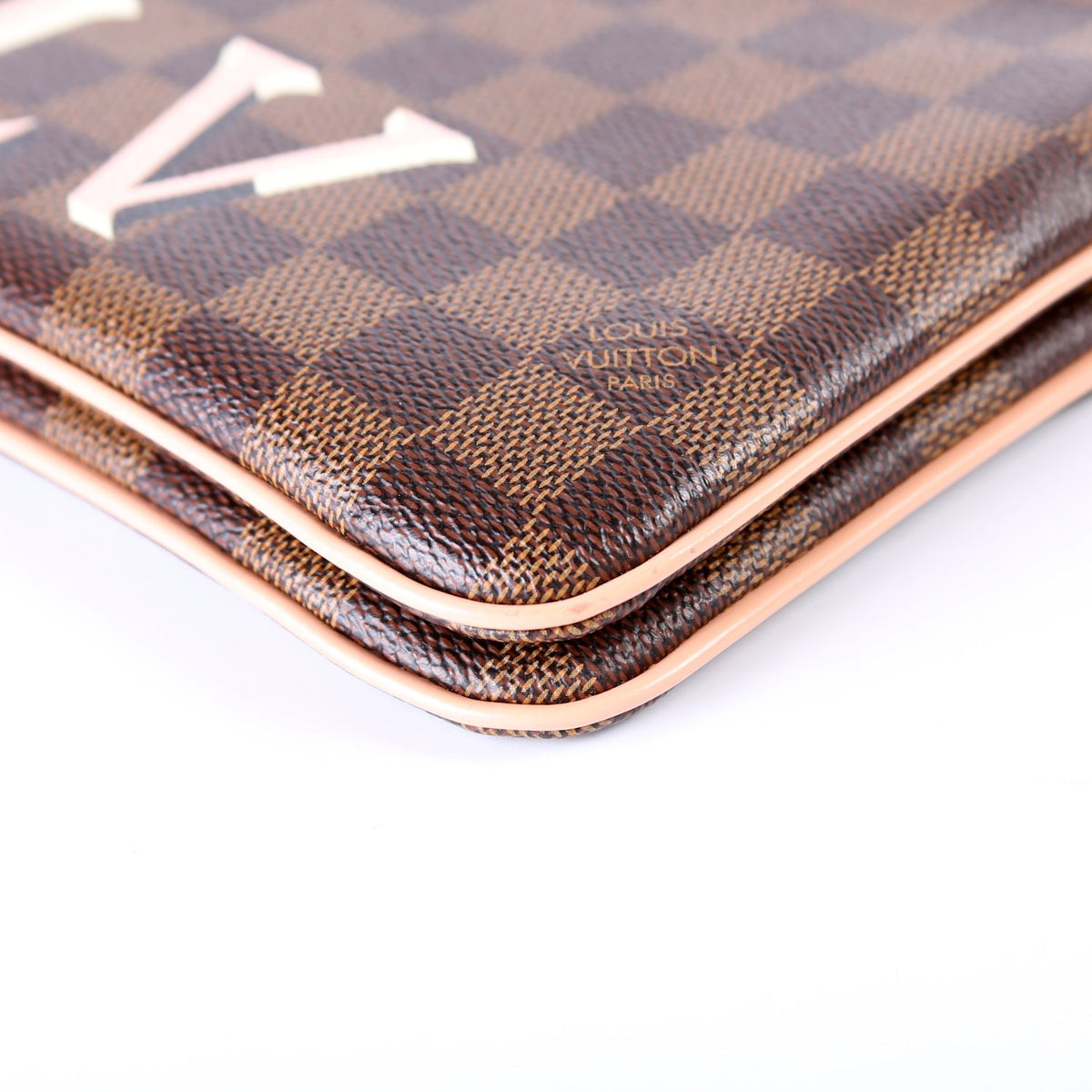 Pochette Double Zip Damier Ebene