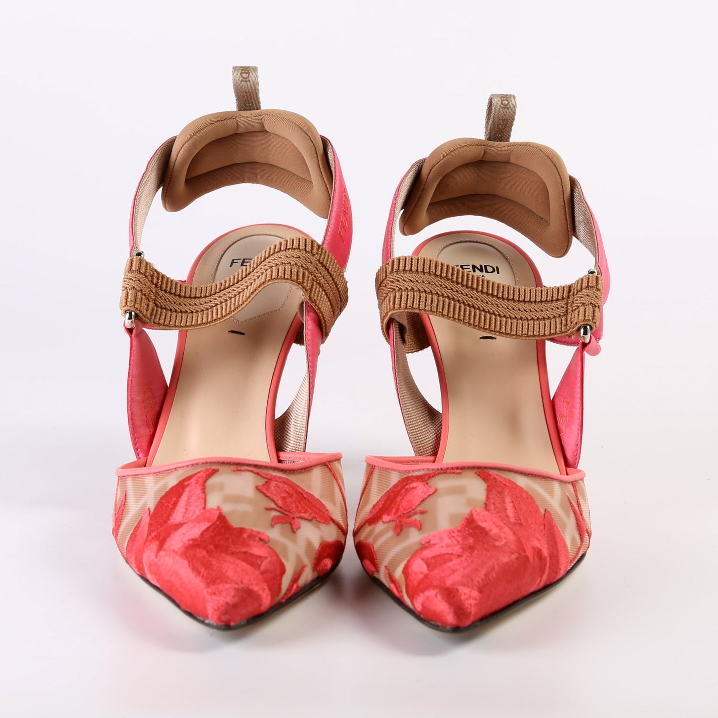 Colibri Fendi Mesh Flower Embroidered Slingback Size 40.5