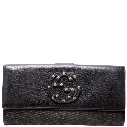 Interlocking GG Studded Wallet