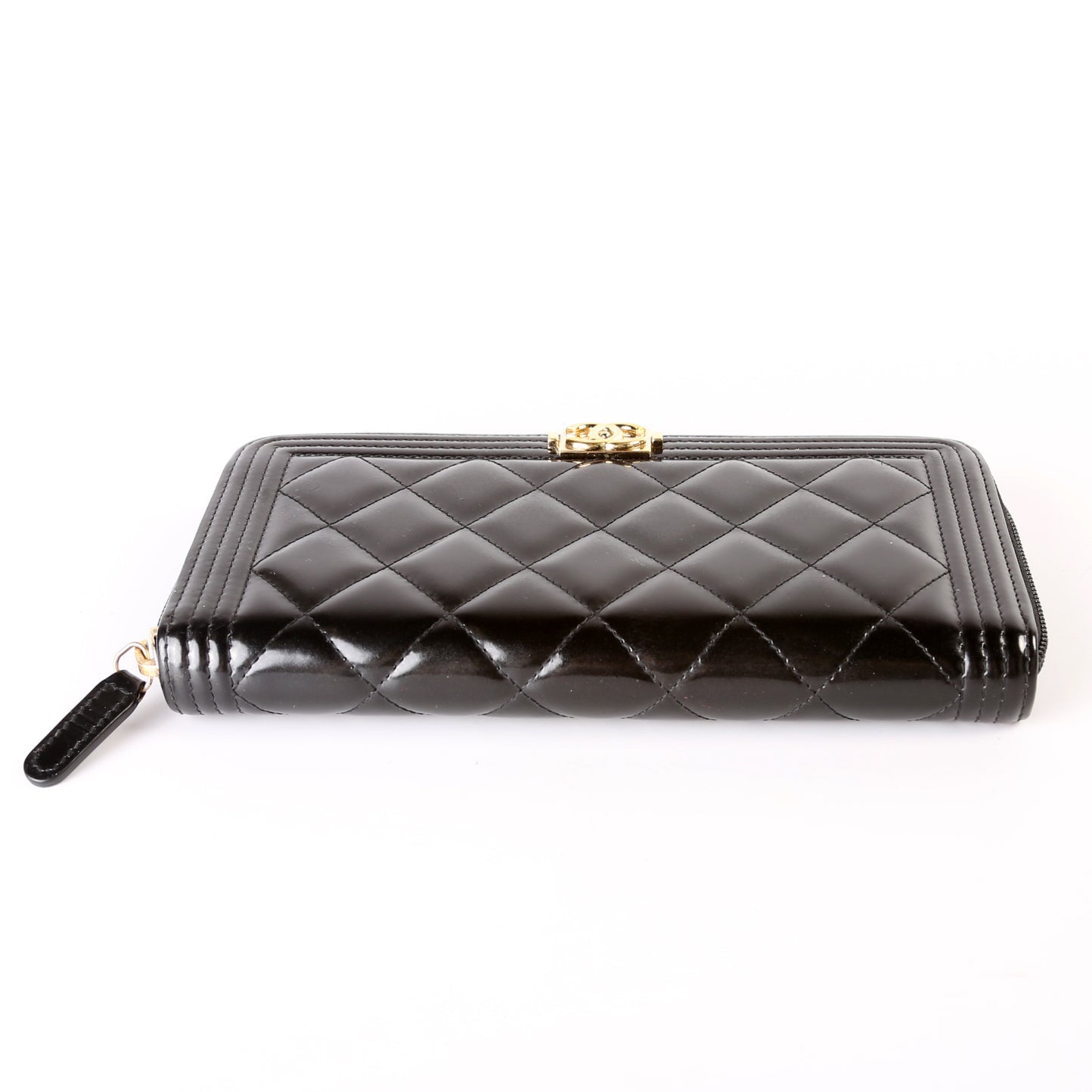 Boy Zip Around Wallet Quilted Patent 22M
