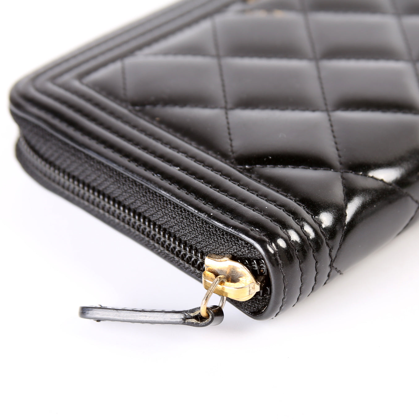Boy Zip Around Wallet Quilted Patent 22M