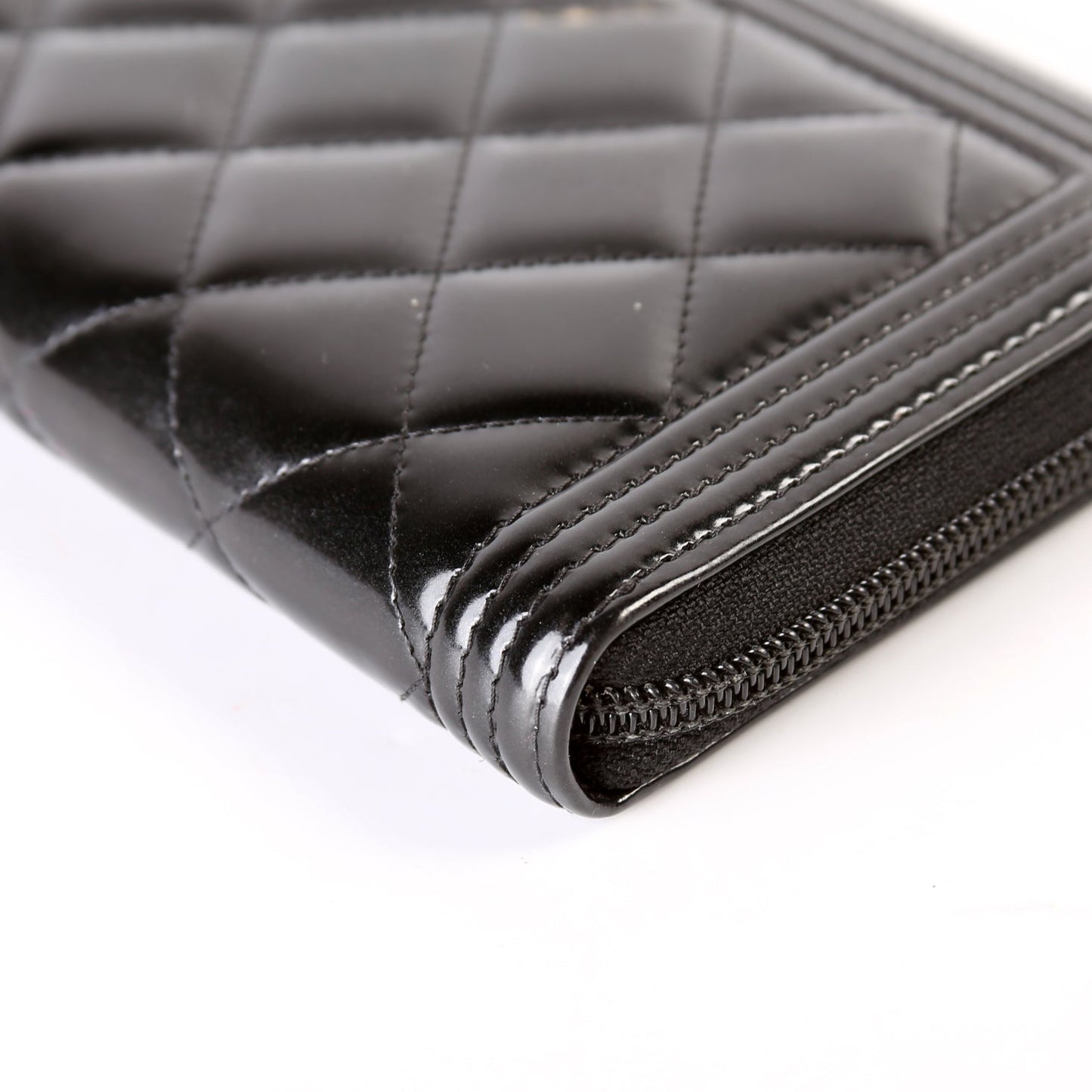 Boy Zip Around Wallet Quilted Patent 22M