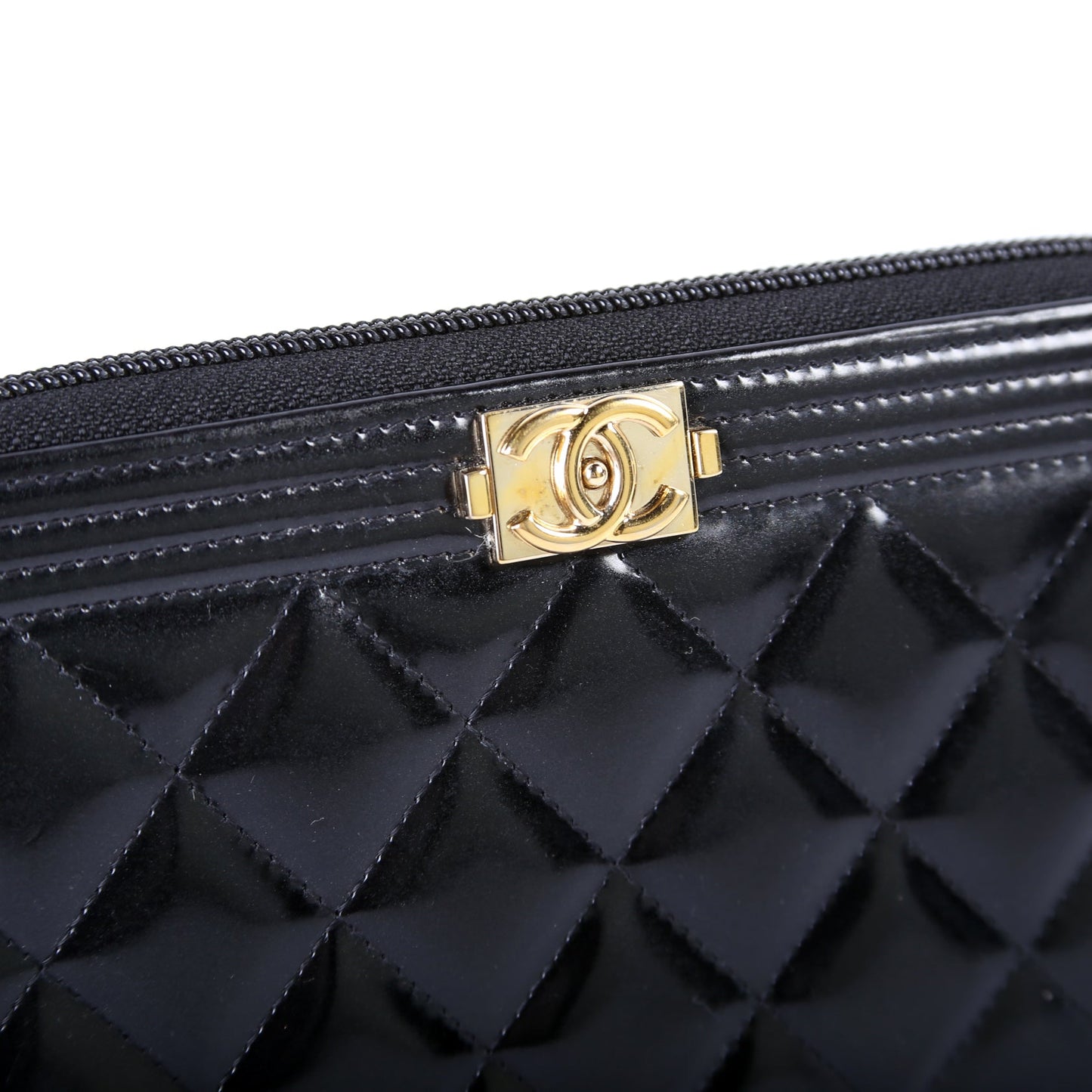 Boy Zip Around Wallet Quilted Patent 22M