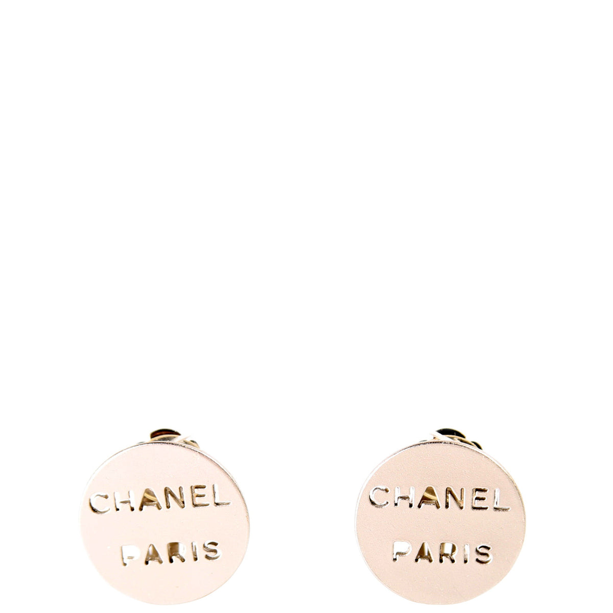 Chanel Paris Round Clip On Earrings