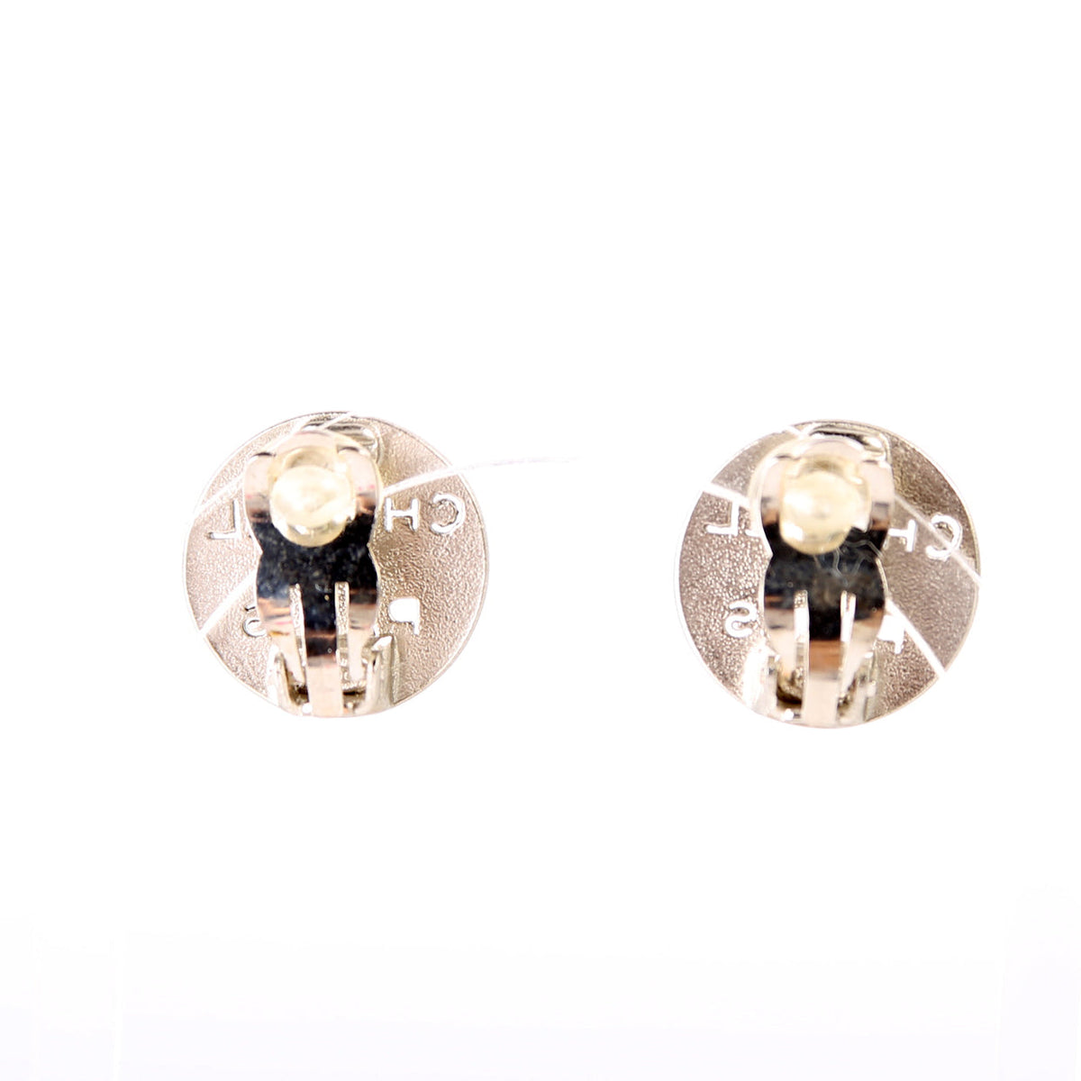 Chanel Paris Round Clip On Earrings