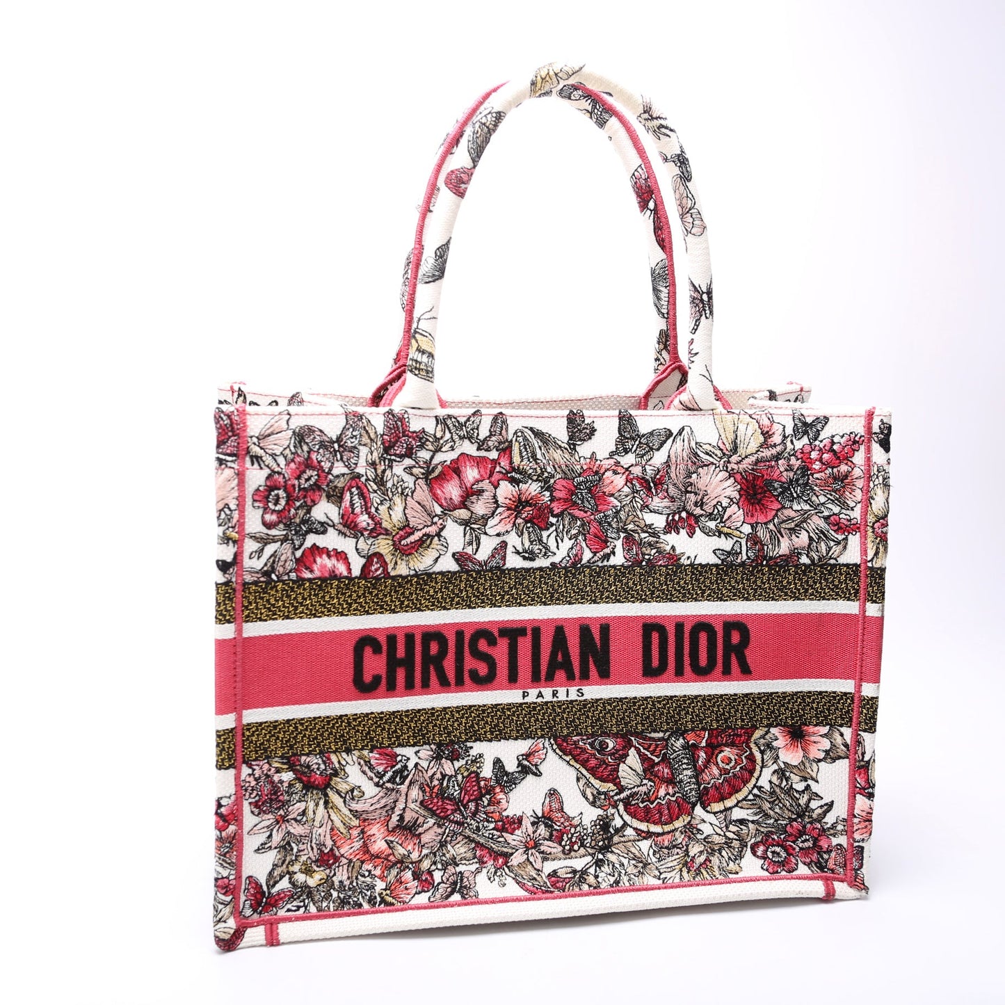 Book Tote Embroidered Butterfly Medium