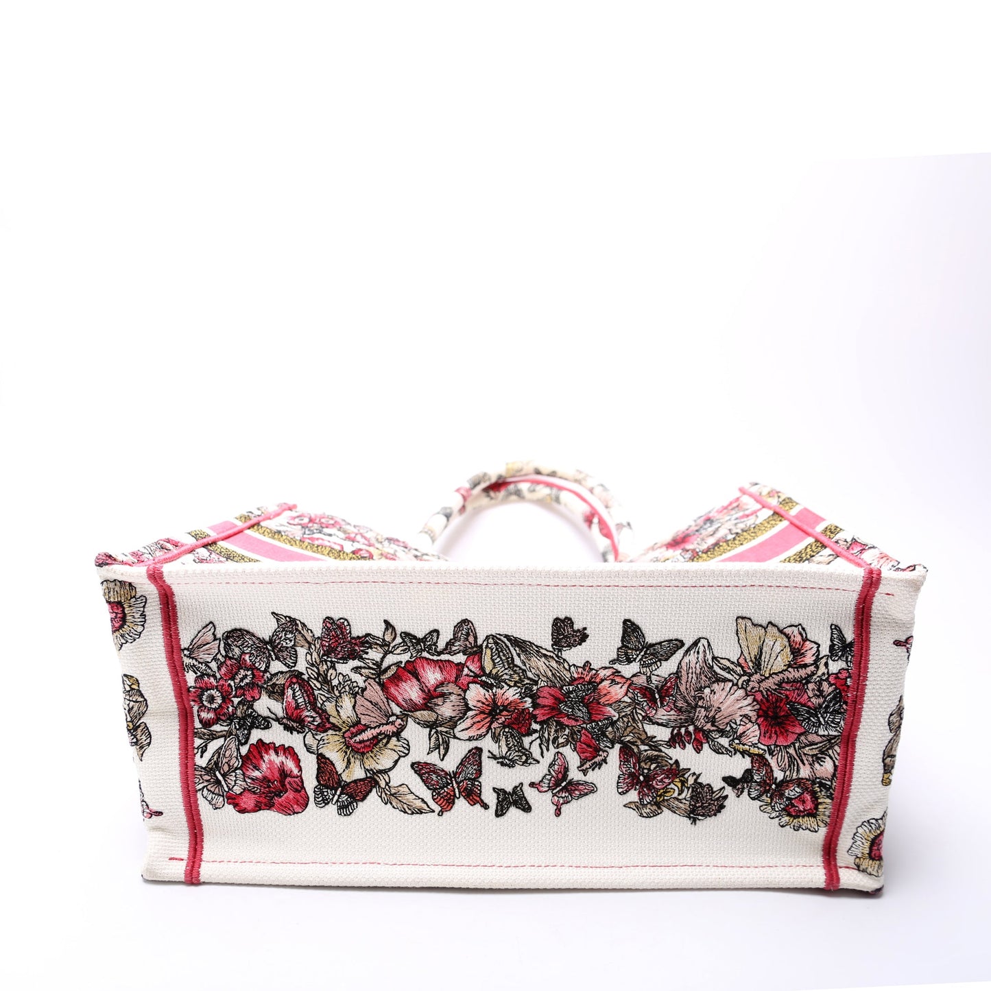 Book Tote Embroidered Butterfly Medium