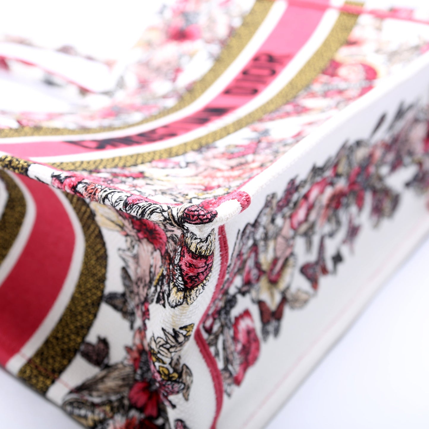 Book Tote Embroidered Butterfly Medium