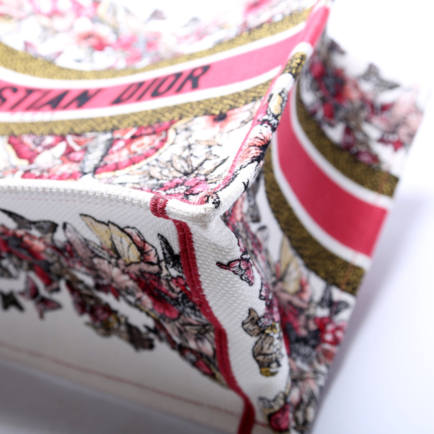 Book Tote Embroidered Butterfly Medium