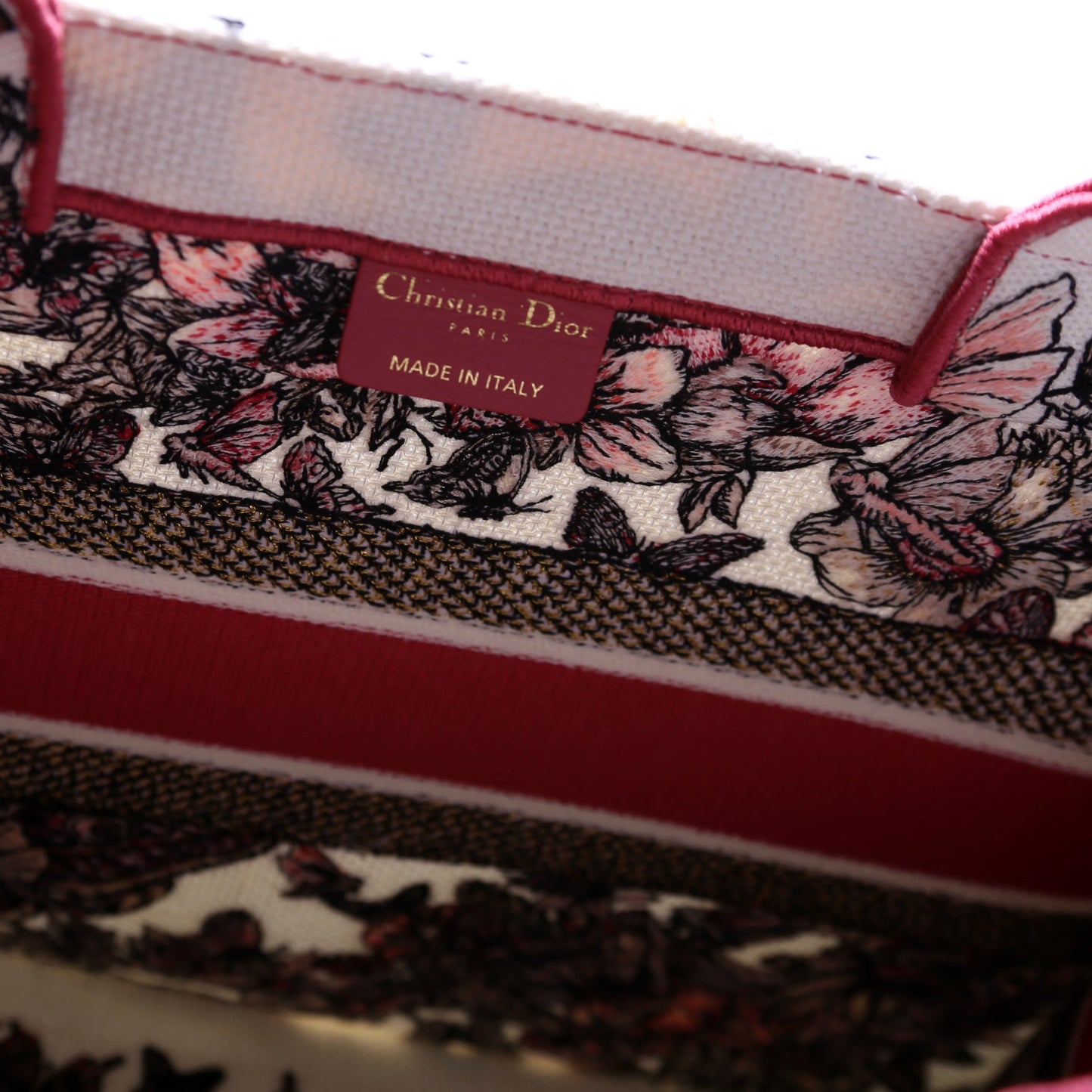 Book Tote Embroidered Butterfly Medium