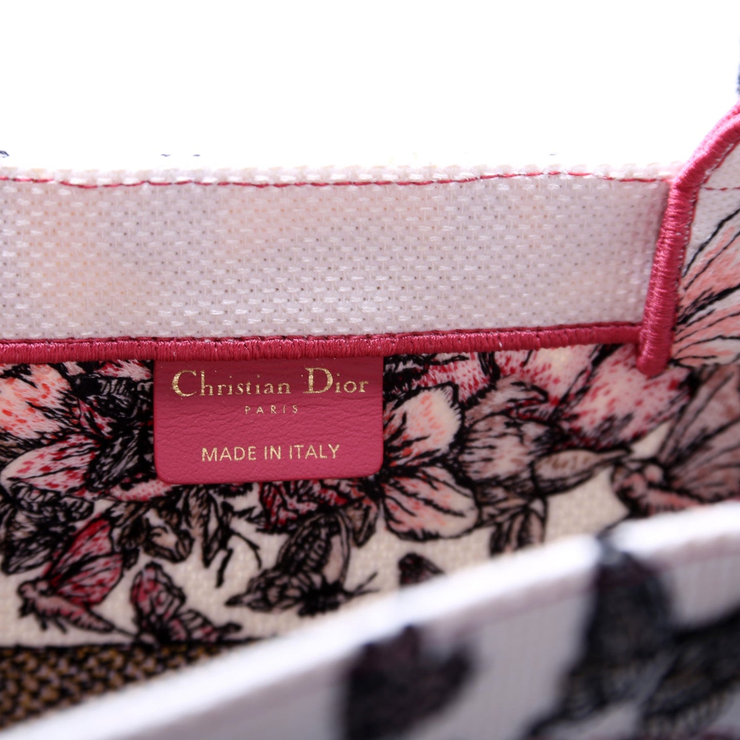 Book Tote Embroidered Butterfly Medium