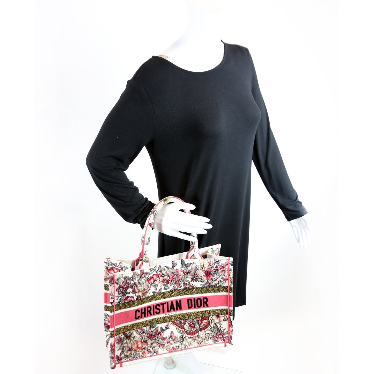 Book Tote Embroidered Butterfly Medium