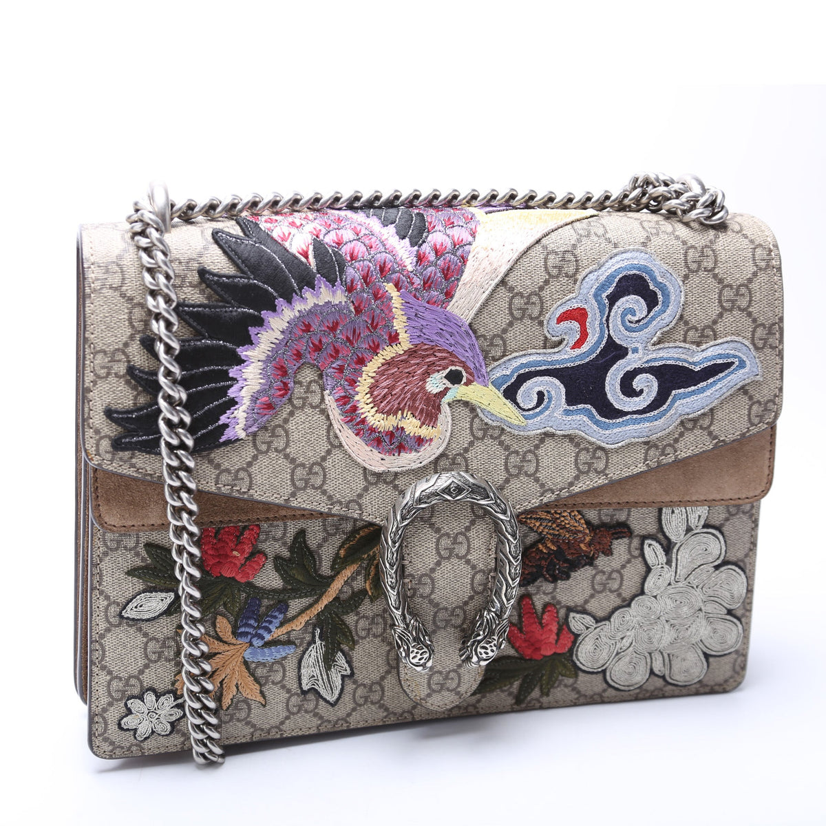 Dionysus GG Bird Embroidered Shoulder Medium