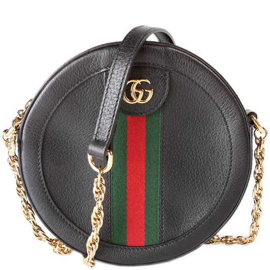 Ophidia Leather Round Small Crossbody