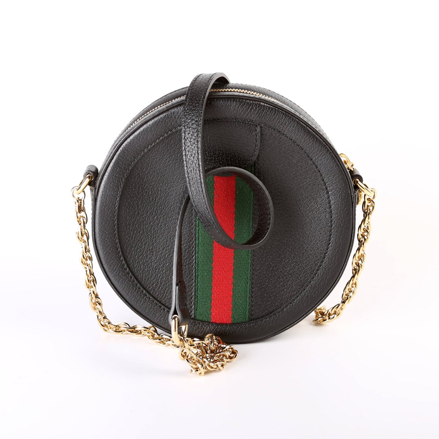 Ophidia Leather Round Small Crossbody