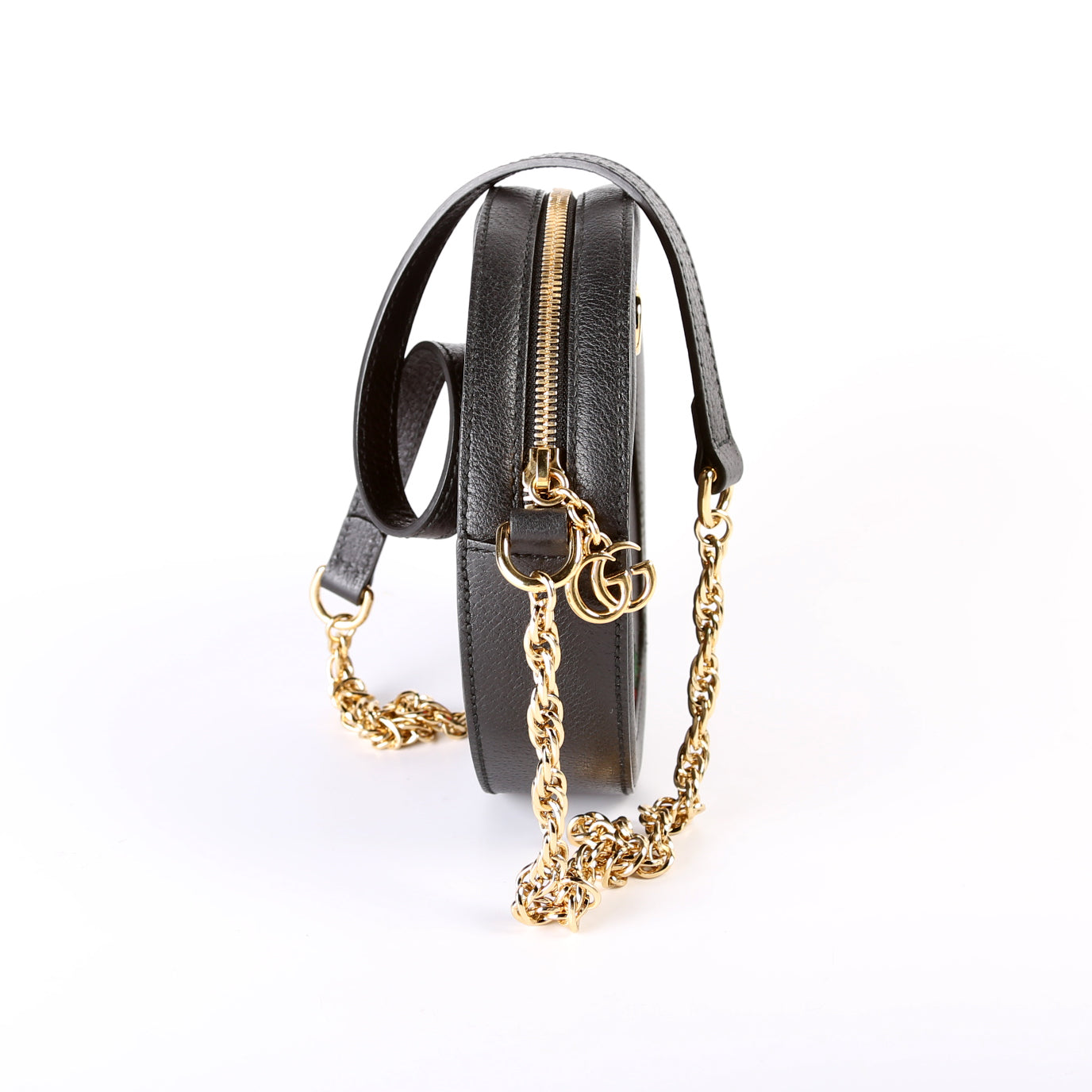 Ophidia Leather Round Small Crossbody