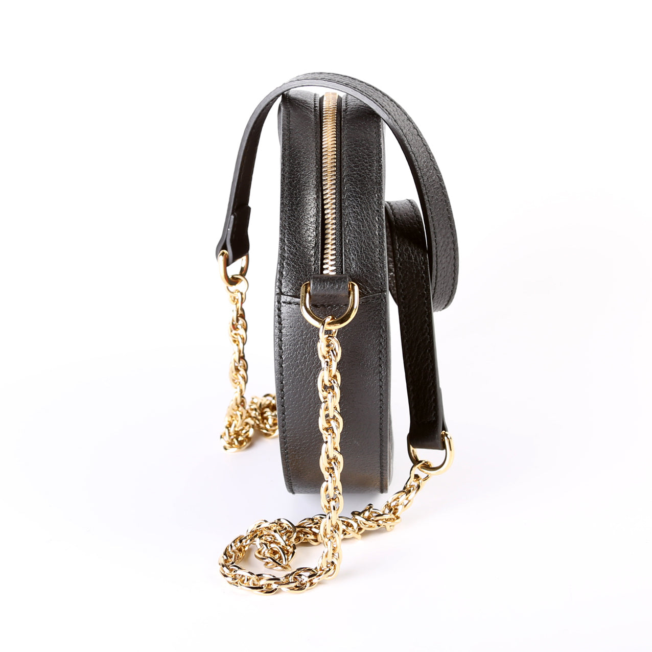 Ophidia Leather Round Small Crossbody