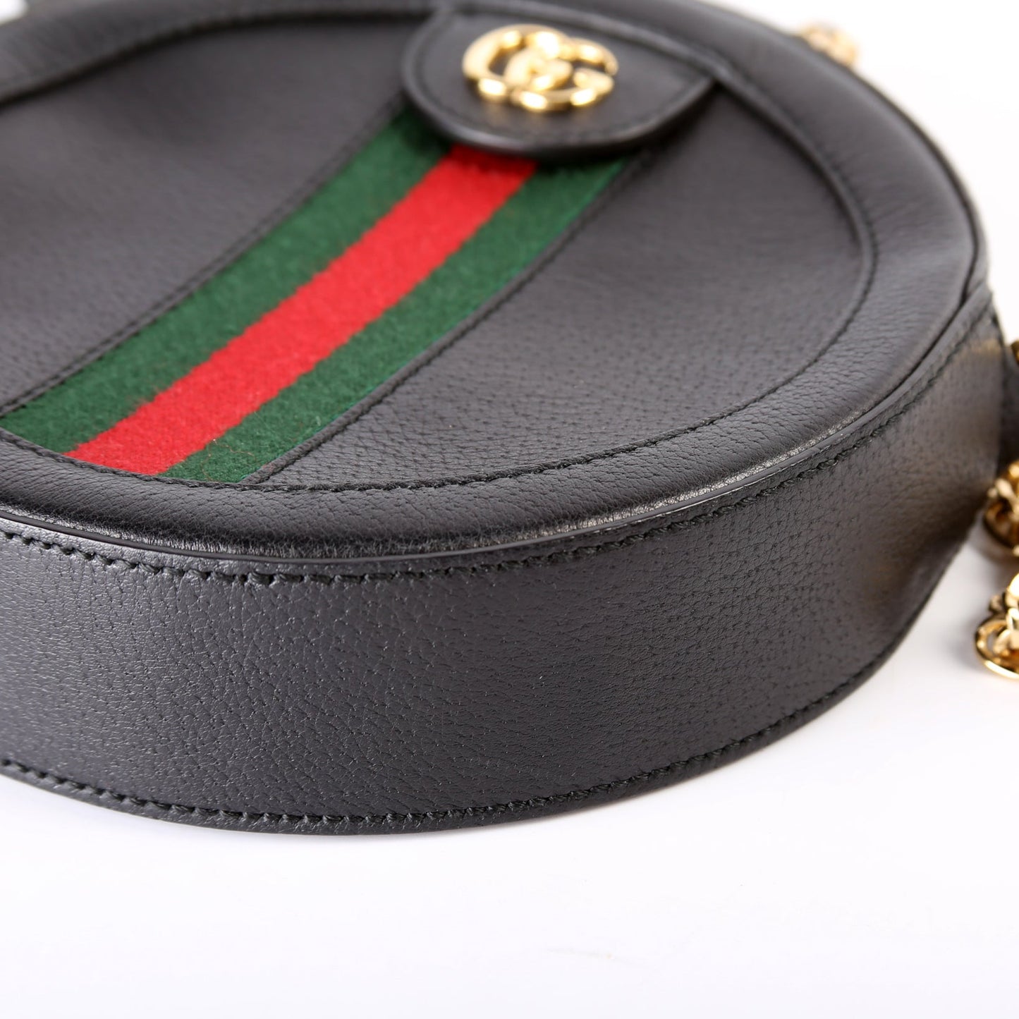 Ophidia Leather Round Small Crossbody