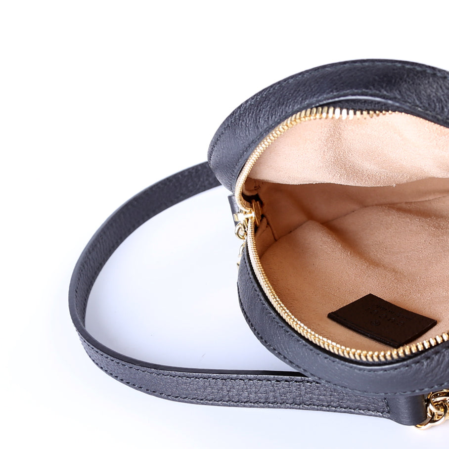 Ophidia Leather Round Small Crossbody