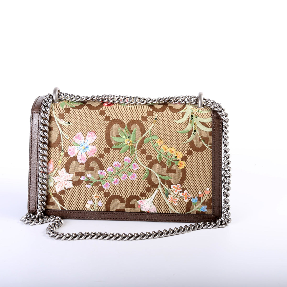 Dionysus Jumbo GG Canvas Flower Embroidered Shoulder Small