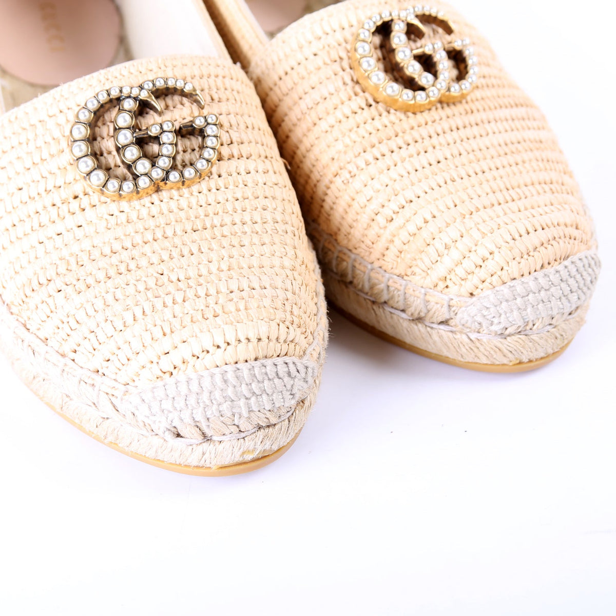 GG Raffia Espadrilles Size .