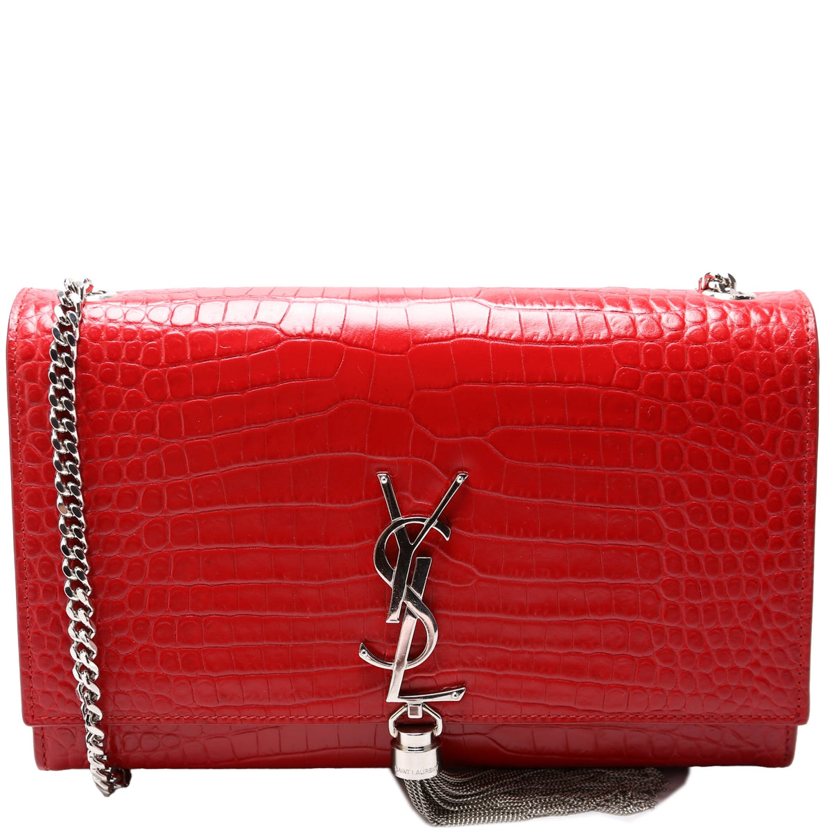 Kate Tassel Satchel Medium Crocodile Embossed