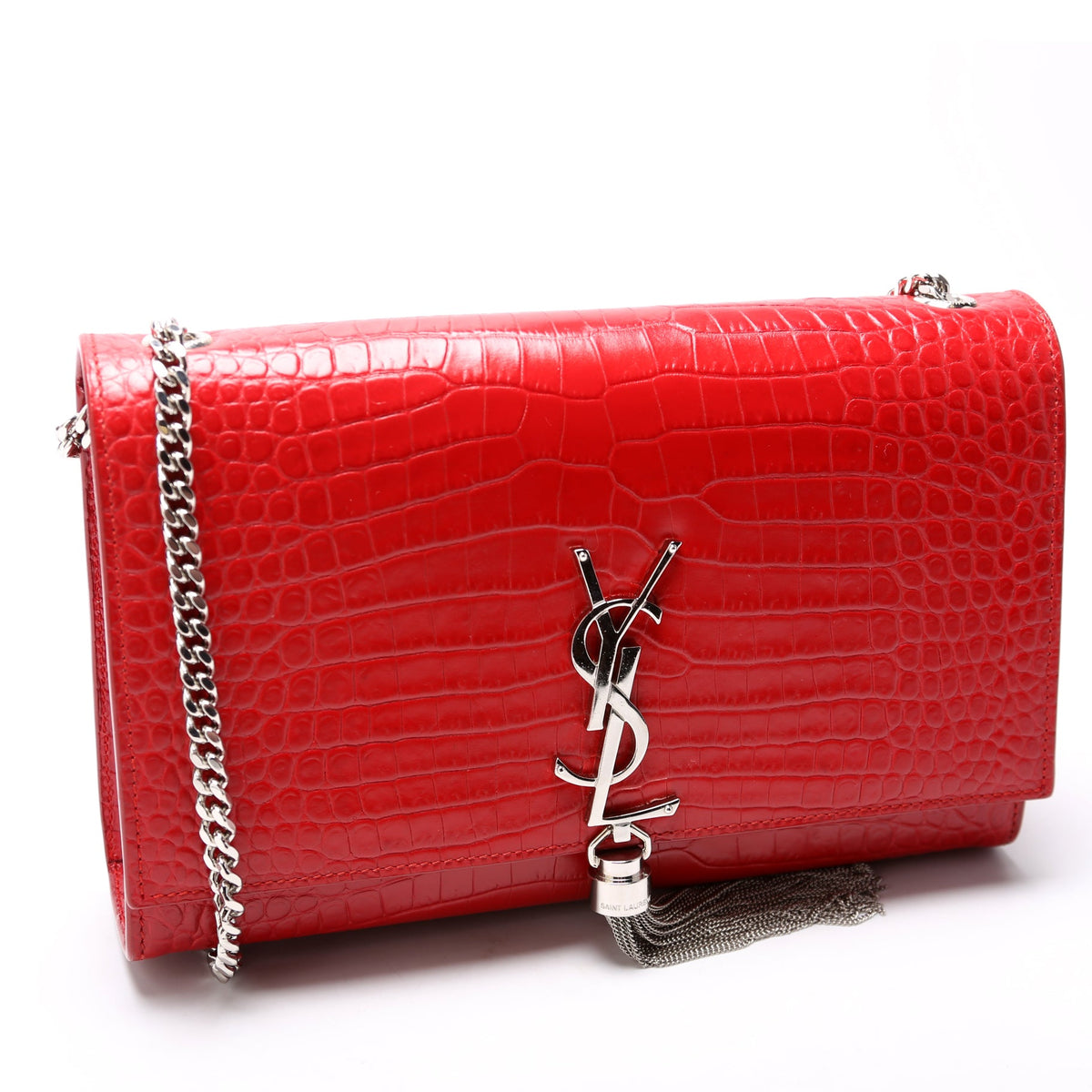 Kate Tassel Satchel Medium Crocodile Embossed