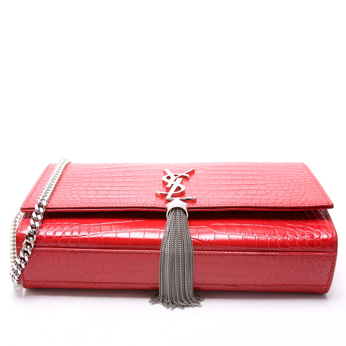 Kate Tassel Satchel Medium Crocodile Embossed