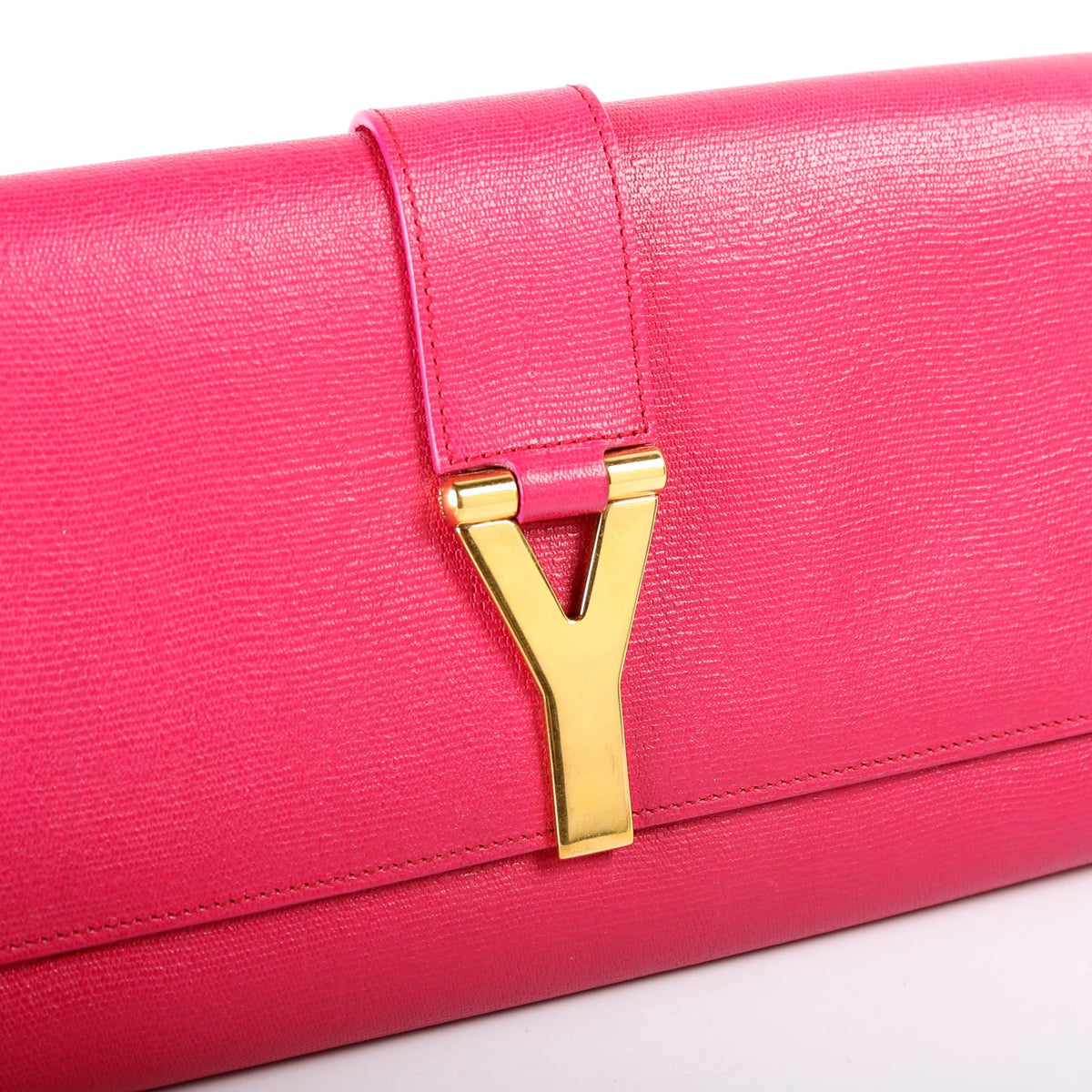 Classic Y Ligne Clutch Textured Leather