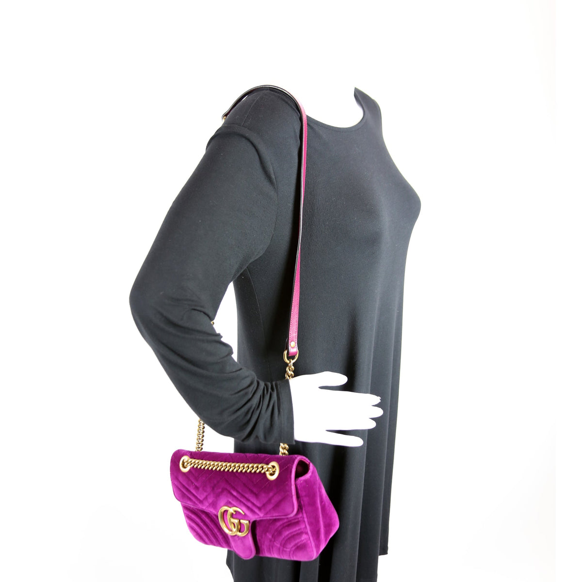 Marmont Shoulder Velvet Small Flap