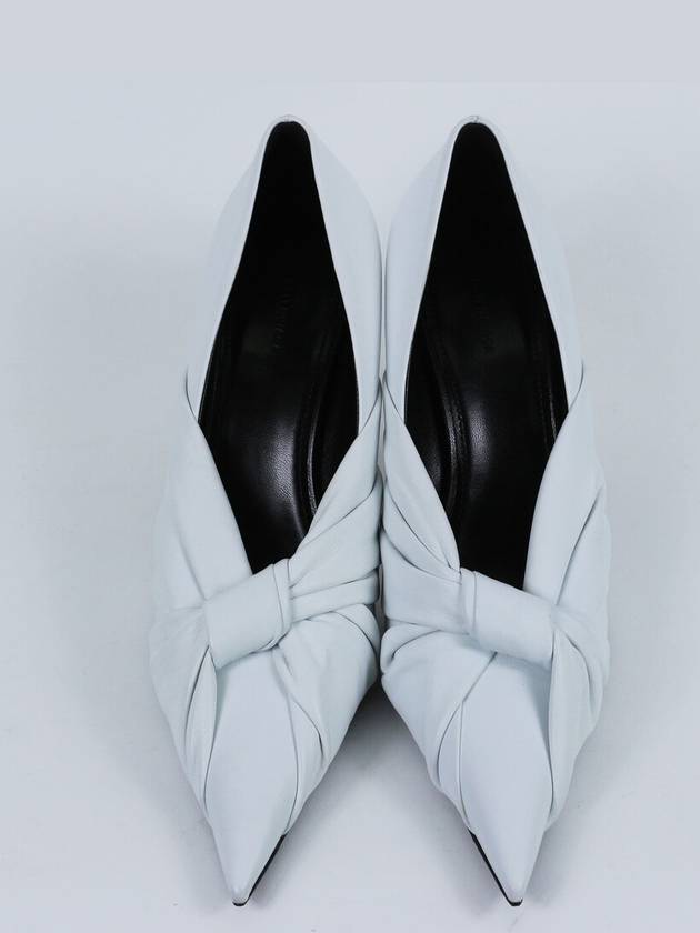Luxury Balenciaga  Twist Drapy Leather Pumps White