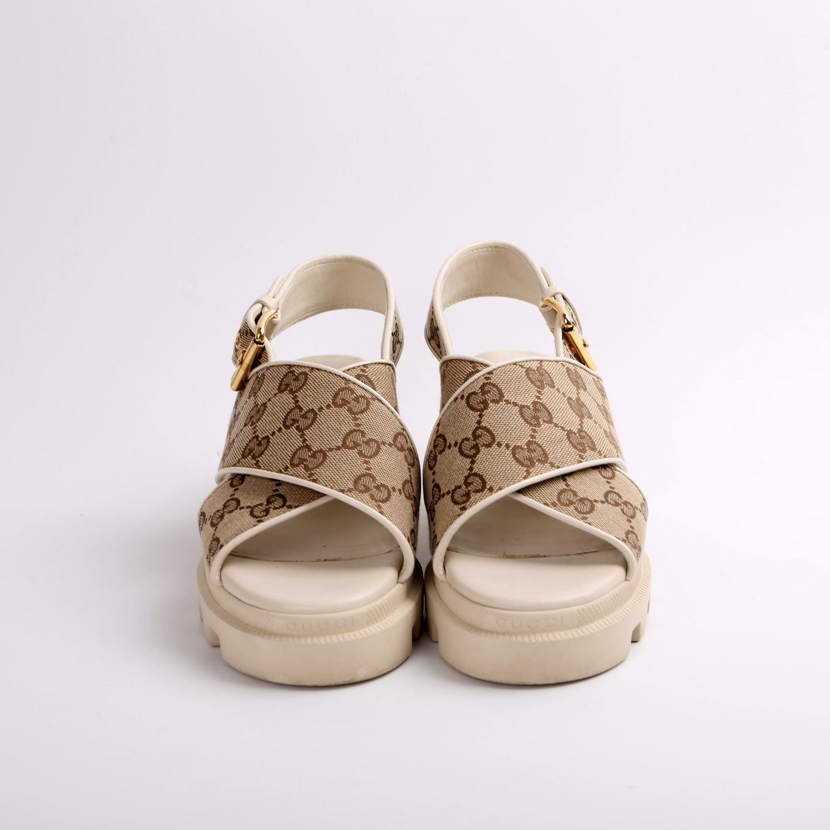 GG Canvas Lug Sole Sandals Size