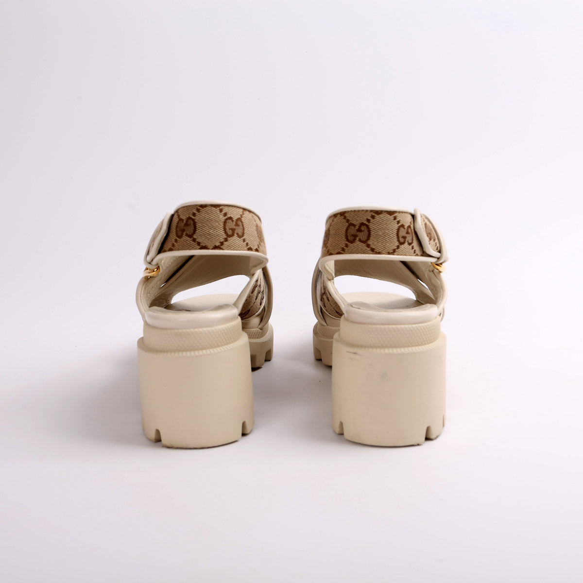 GG Canvas Lug Sole Sandals Size