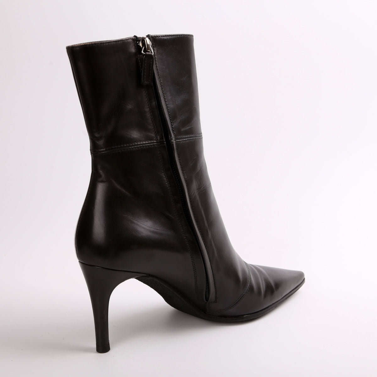 Leather Pointed Toe Boots Size .