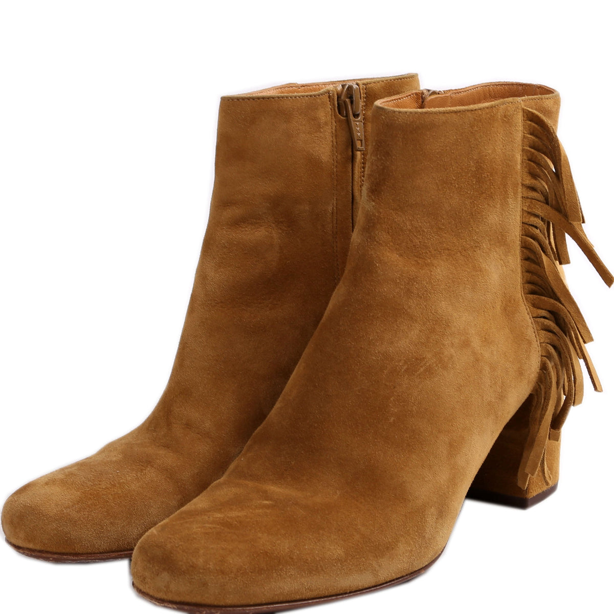 Suede Fringe Booties Size