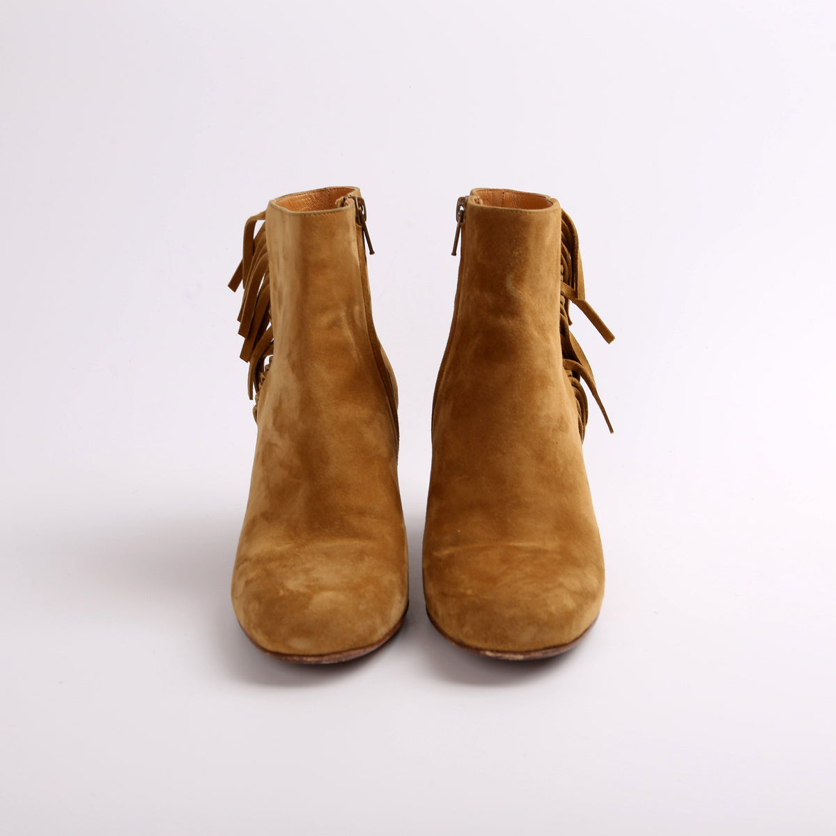 Suede Fringe Booties Size