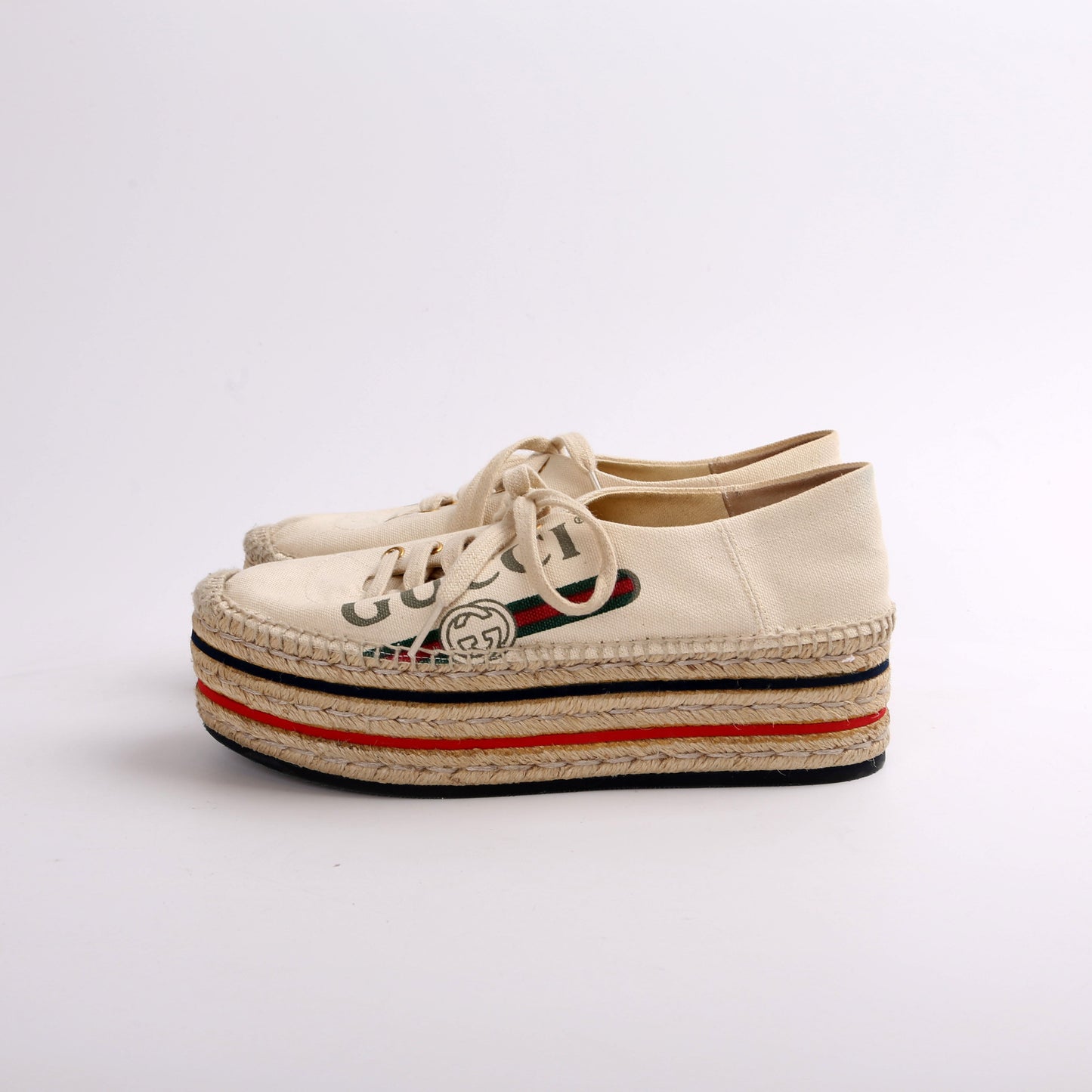 Gucci Logo Platform Espadrilles Size .