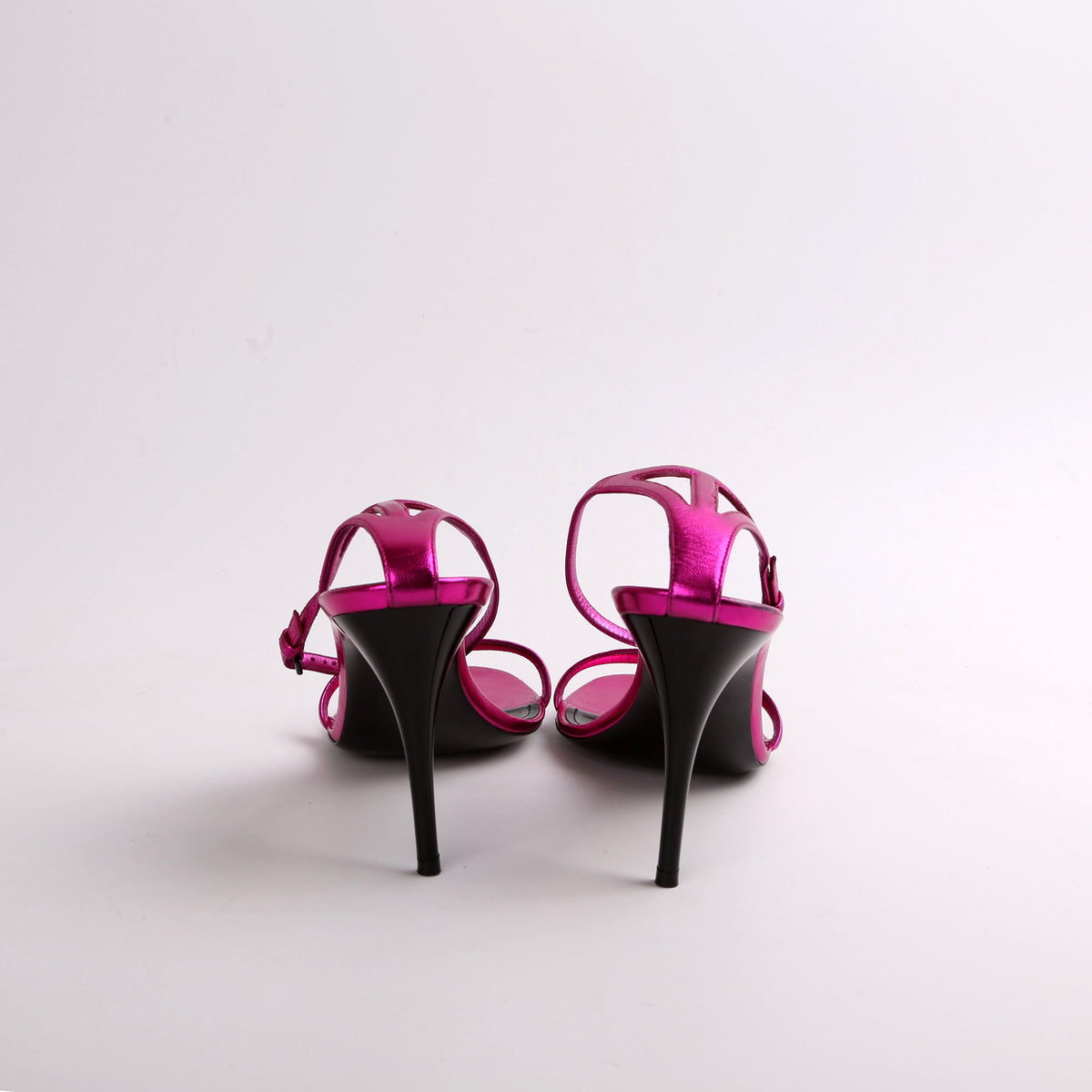 Metallic Lambskin Lexi Ankle Strap Sandals Size .