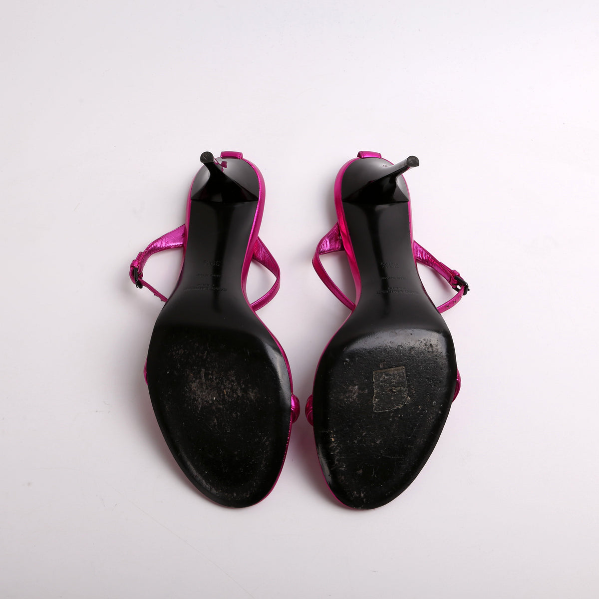 Metallic Lambskin Lexi Ankle Strap Sandals Size .