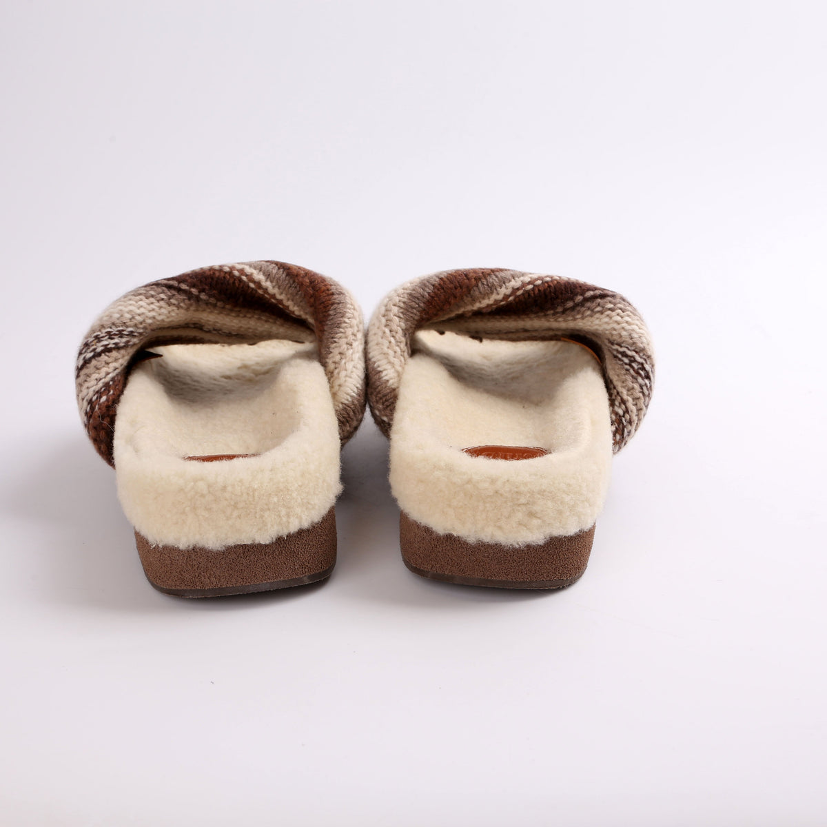 Wavy Knit/Shearling Slides Sz 37