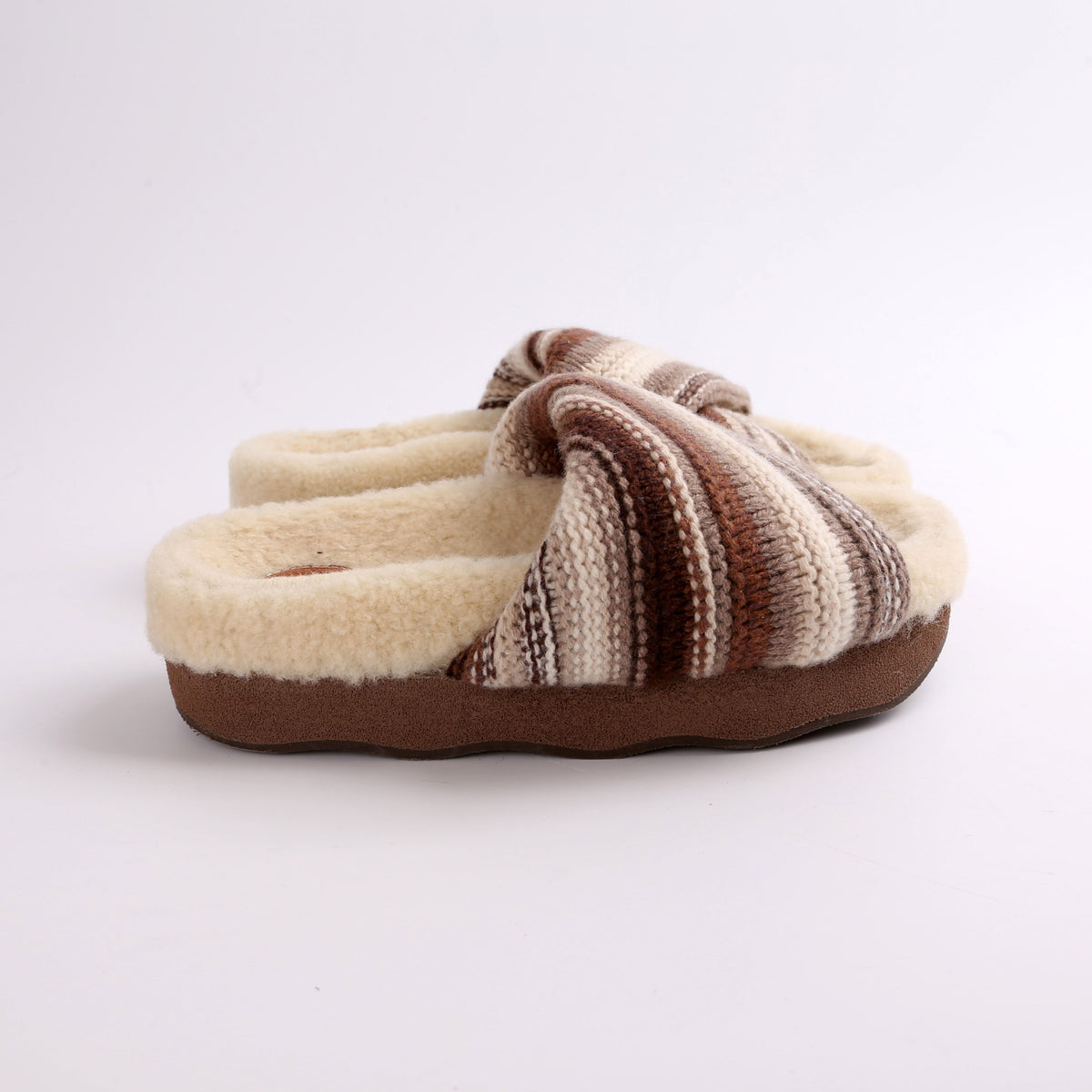 Wavy Knit/Shearling Slides Sz 37