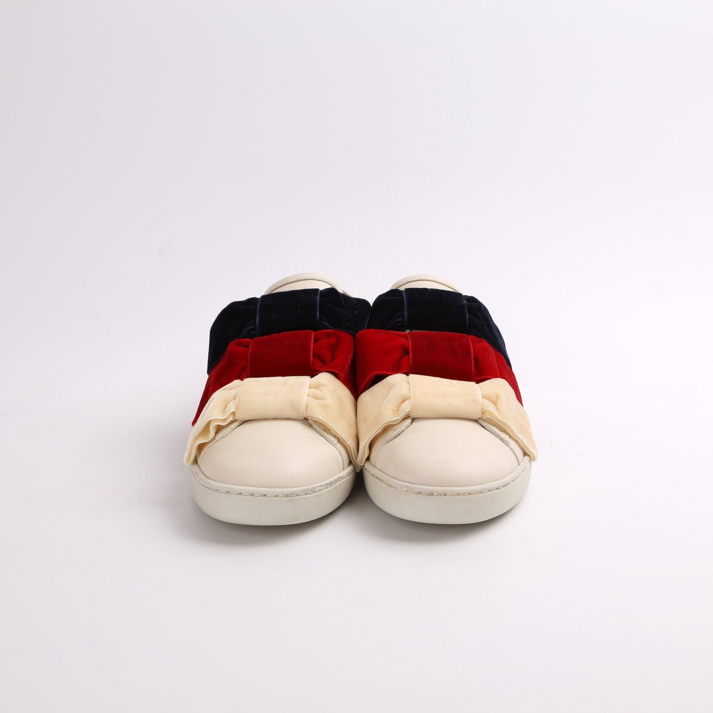 Gucci Leather Ace Low Ribbon Sneakers Sz