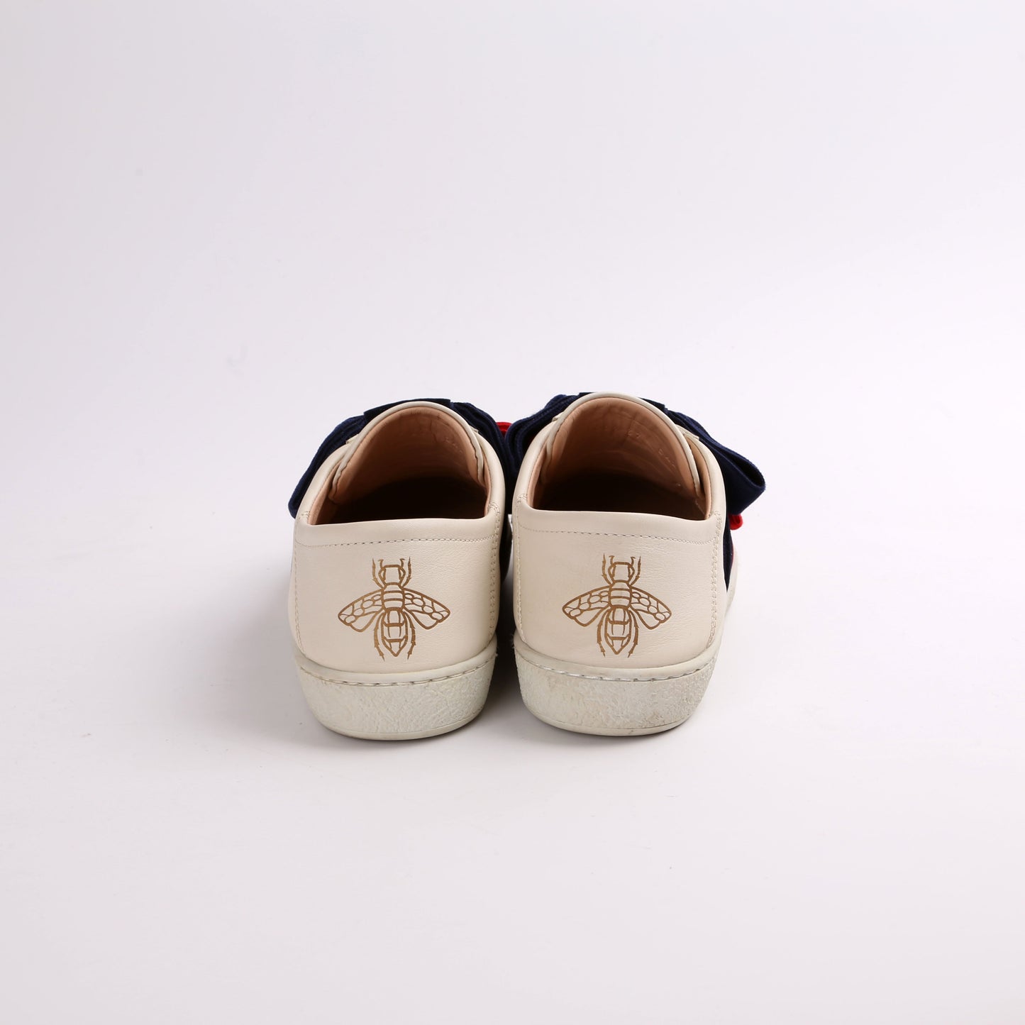 Gucci Leather Ace Low Ribbon Sneakers Sz