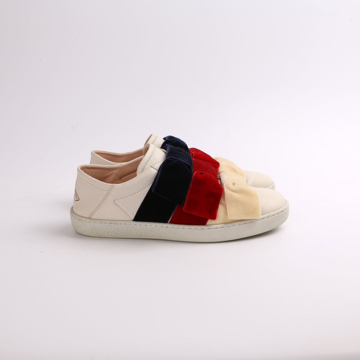Leather Ace Low Ribbon Sneakers Sz